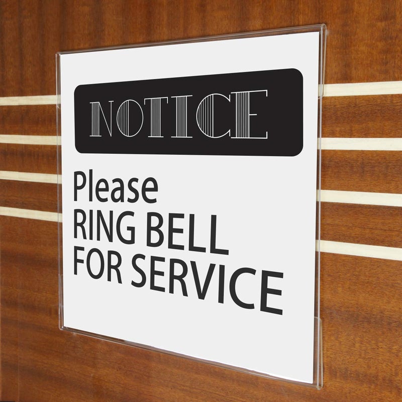 NIUBEE Acrylic Sign Holder 14x11 Inches Horizontal, Clear Plastic Wall Mount Sign Holder Poster Paper Holder with Double Sided Adhesive Tape for Office, Home, Store, Restaurant-No Drilling(6 Pack) - Image 4
